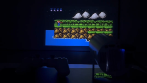 รุ่นใหม่ HY300 Pro โปรเจคเตอร์กับเครื่องเล่นเกม 2 ใน 1 4K โปรเจคเตอร์สามารถปรับได้ 180 องศา