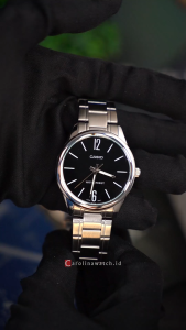 Jam Tangan Pria Casio MTP-V005D-1B Black Dial Stainless Strap