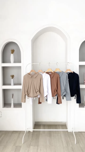 Callysta Basic Rib Knite Polo Button | Atasan Blouse Wanita Fashion Remaja Basic Kekinian | Matt Rib Knite Premium | Pakaian Wanita Terbaru 2024