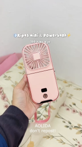 Aolida Kipas Angin Portable Mini USB & Type-C: Dudukan Ponsel & Powerbank 5000mAh