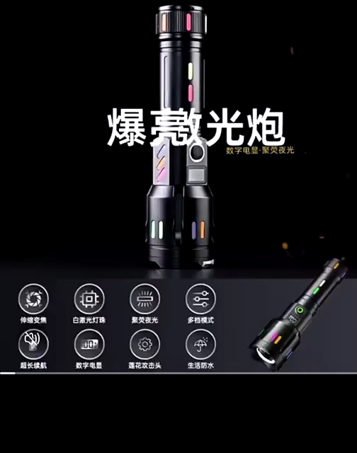 ไฟฉายแรงสูงซูม 4เท่า PED-621 ชาร์จไฟง่ายผ่านช่องUSB ปรับโหมดได้ 3แบบ ไฟแฟลช์กระพริบ/สว่างมาก/สว่างน้อย แข็งแรง ทนทาน