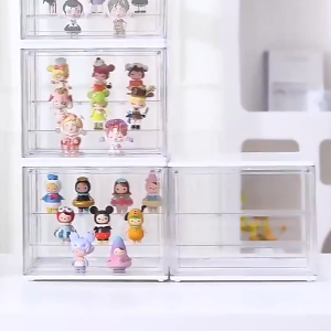 🔥พร้อมส่ง🔥กล่องอะคริลิคใส ตู้โชว์ตุ๊กตา crybaby powerpuff กล่องใส่โมเดล วางฟิกเกอร์ได้เยอะ กันหล่น กันฝุ่นได้ ประกอบง่าย