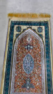 Sejadah Mini Sejadah Travel Velvet Motif Kiswah Raudhah Size 35cmx70cm