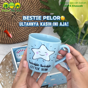 Brionny Mug Set 4pcs / Paket Gelas Minum Lucu 300ml
