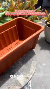 POT BUNGA TANAMAN PANJANG PJG 55 HIGH WAY HITAM PANJANG 50CM - PJG 55 HITAM