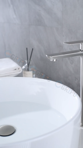 GRIPO High End 304 Stainless Flat Slim design single hole lavatory sink faucet single cold
