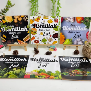 TENNESY PAJANGAN PINTU HIASAN DINDING GANTUNGAN TALI BISMILLAH BEFORE EAT 20x20CM DEKORASI DAPUR