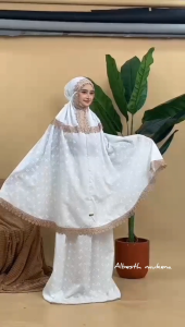 Mukena Dewasa Bordir Katun Paris Premium Renda Mewah Terbaru ALBESTH Muslim Mukenah