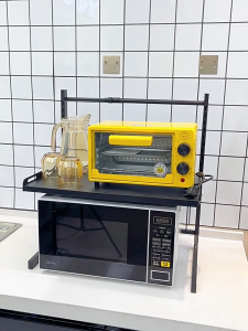 Kitchen Microwave Rack Adjustable Length and Height Oven Rack Bowl Plate Rack Dish Rack Sink Rack