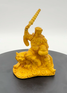 Chop Tan Lam Hin Small Statue put in car 4" Sitting Tiger Martial God of Wealth Fiber Wu Cai Shen 陈南兴小神像放车里面 4"坐虎武财神(仿二度锦雕)