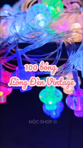 100 Bóng Đèn LED Lồng Đèn Cổ Điển Vintage Trang Trí Trung Thu Sân Vườn Ngoài Trời Lễ Tết Noel