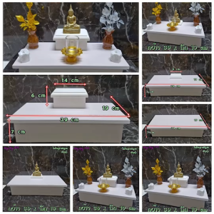 หิ้งพระตั้งโต๊ะ มีฐานพระ 19x39 ซม หนา 12 มิล ขนาดเล็กกะทัดรัด