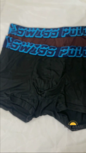 (MG)Swiss Polo 2pcs Men Boxer Trunk Smooth Comfort Underwear With Printing Design Seluar Dalam Lelaki Ready Stock
