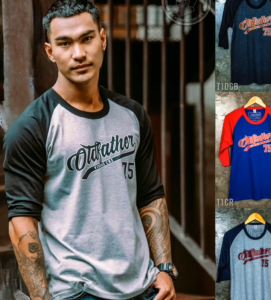 เสื้อแขนสามส่วน เสื้อแขนสามส่วนผู้ชาย เสื้อแขนสามส่วนวินเทจ เสื้อไหล่สโลป แขน 3 ส่วน เสื้อยืด เสื้อยืดวินเทจ Vintage. ( รหัสสินค้า T 29 ) Man Clothing