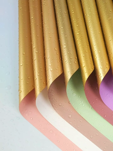 Flower wrapping 2 side gold Waterproof Paper Cellophane Buket Bunga Gold KB02