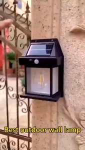 PROMO 1 Pasang Lampu Dinding Solar Sensor Gerak & Lampu Taman Solar Lampu Hias Tembok Tenaga Surya Matahari Outdoor Light