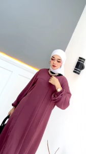 Abaya ELSHIRA Set Hijab Gamis Crinkle Airflow Premium Free Pin Bross