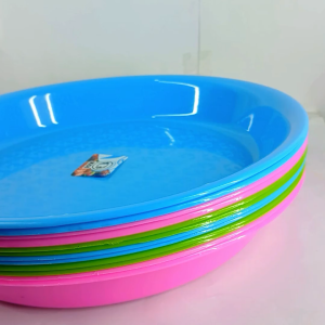 Nampan Bulat Plastik Estetik Elegan & Fungsional Baki Saji 30 CM / Tampah Warna
