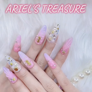 [SG] ARIELS TREASURE Reusable Premium Press On False Nails Stiletto Stick On Nail Manicure [GIFT: Nail Application Tools Kit]