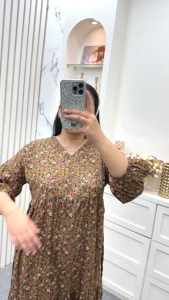 Daster Busui Jumbo Rayon Midi Dress Adem Nyaman Murah