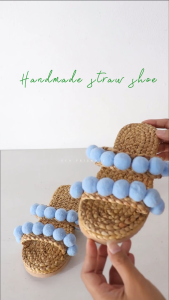 รองเท้าแตะผ้าใบส้นแบนแต่งผ้าปักสีฟ้าอ่อนสไตล์เซิร์ฟเกอร์ สำหรับผู้หญิง