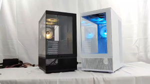 1stPlayer Miku Mi7-A Tempered Glass ATX Gaming PC Case - Black/White