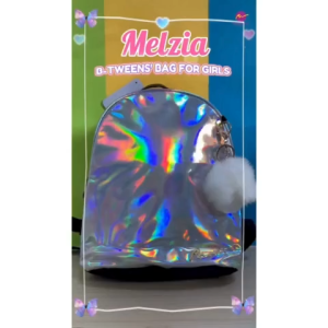 BOARDWALK MELZIA SCHOOL GIRLS BACKPACK WITH HOLOGRAM DESIGN