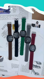 Jam Tangan Couple Tali Rubber Analog Quartz Elegan Stylish Modern Mewah Hush Elite Radiant Prestige