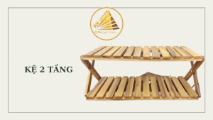 Kệ giày gỗ kệ để giàyTrung Mỹ decor gấp gọn 2 tầng ngang 60cm 1 cái.