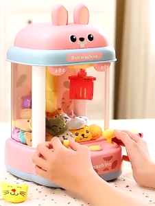 Mini Claw Arcade Machine Game Toys Grabber Candy Catcher Plush Dolls 儿童抓娃娃机迷你夹扭蛋公仔糖果吊机小型家用投币儿童玩具男女孩