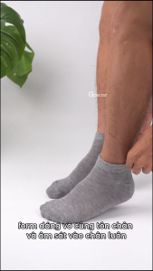 Tất cổ ngắn GOMTAT trơn basic vớ cổ thấp chất liệu sợi cotton mềm mịn hút ẩm thoáng khí khử mùi êm chân - GOMSOCKS-NGAN-1DOI