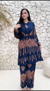 DIVASHION - Setelan Tunik Wanita Size Jumbo Motif Wajik Busui Rayon Premium Adem Halus Dan Nyaman Dipakai