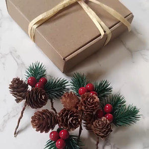 10PCS Artificial berry and pine nut crafts Christmas tree decoration pine fruit pendant hanging Home Decoration Party DIY Gift