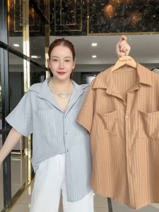 รุ่นใหม่พร้อมส่ง📌 E48 เสื้อเชิ้ตแขนสั้น เนื้อผ้านิ่ม สุดเก๋ ใส่ออกมาดูเก๋มากดีเทลดูแพง แมชท์ง่าย ต้องมีติดตู้✨
