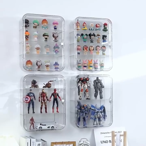 3ชั้น กล่องใสเก็บโมเดล กล่องใส่ art toy กล่องโมเดล ตู้โชว์ติดผนัง