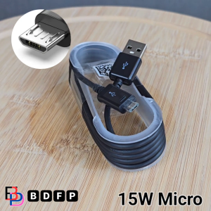 สายชาร์จ 15W Micro BDFP สำหรับ Samsung ซัมซุง ชาร์จด่วนรวดเร็ว สายชาร์จ ไมโคร 2A 1.2m หัวชาร์จ Usb-A EU สีดำ