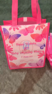 (30 pcs) Tas Ulang Tahun Anak Free tambah foto + nama tas souvenir ultah tas custom gratis nama dan foto tas ultah anak muat snack free desain tas custom