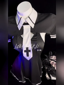 MIMI SHOP ชุดคอสเพลย์แม่ชี กระโปรงบาน เว้าอก 😊 ชุดนอนสวยๆ โชว์หลังสุดแซ่บ พร้อมเนคไท M-901