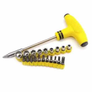 OBENG T / FIVE STAR 20PCS SOCKET & BIT SET / KUNCI SOK OBENG DAN KUNCI T Sock Plus Palu 20 in 1 Screwdriver Tools - Kuning