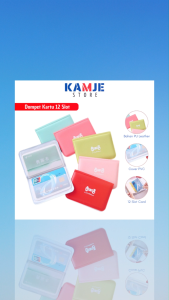 KAMJE Dompet Kartu Wanita Kecil Mini Lucu Card Holders PU Leather PVC 12 Slot