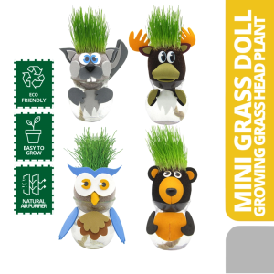 Eco Love Philippines: Adorable Grass Doll BEAR Animal Collection - Mini Growing Grass Head Plants for Fun DIY Gifts