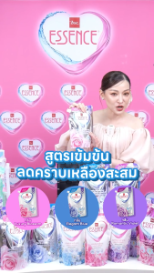 Essence ผลิตภัณฑ์ซักผ้าเอสเซ้นซ์สูตรเข้มข้น ลดคราบเหลืองสะสม ขนาด 600 มล. (1 ลัง บรรจุ 12 ถุง)