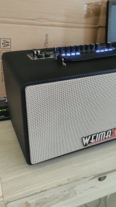 Loa karaoke xách tay Weimax X-216 công suất 600W tặng kèm 2 micro không dây âm thanh sống động mạnh mẽ chỉnh bass treble echo reverb kết nối đa dạng thời gian hoạt động 4-6h