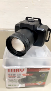 Senter Kepala LED Zoom 65 Watt 1000 Lumen Luby L-2906NL Cahaya Putih & Kuning Waterproof Batre 4800mAh Tahan Hingga 48 Jam Plus RechargePro dengan USB-C 65W Fokus & Penyebaran Zoom 1000 Lumen