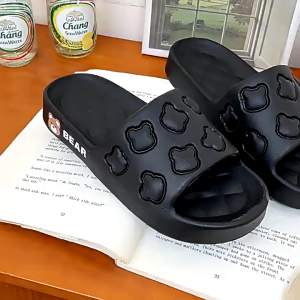 Dép đi trong nhà Gấu Bear cao su êm chân chống trượt (Chọn tăng 1 size) D257 Dép bánh mì nữ quai ngang thời trang