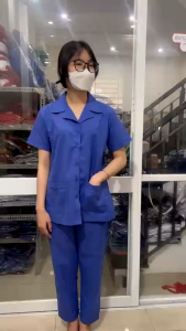 Đồ Đồng Phục Cấp Dưỡng Mầm NonĐiều DưỡngVải Cotton Lạnh Cao Cấp - Hình Thật