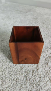 CS021กล่องไม้ใส่อุปกรณ์สี่เหลี่ยม ไม้จามจุรี 13 cm / Acacia wood square organizer box