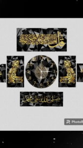 Set Jam Dinding Tembok Kaligrafi Motif Kartun DIY dengan Dekorasi Cermin - COD Tersedia
