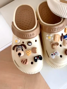 FENTINA Sandal Wanita Kekinian Sandal Kodok Wanita Sandal Slop Wanita Sandal Baim Wedges Anti-selip