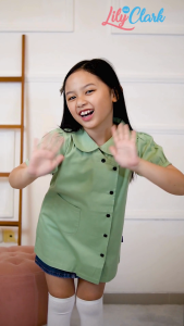 Lily And Clark Dress Anak Perempuan Warna Sage DCL02